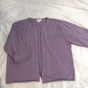LIQUIDATING Lavender Purple 3/4-Sleeve Cardigan Size XL
